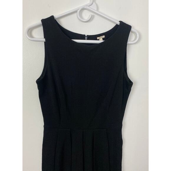 Women J. Crew wool solid black sleeveless shift dress, 2 - Picture 4 of 6